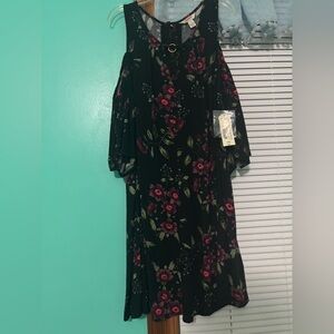 Arizona Black Floral Women's Large Dress